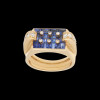 Retro White and Blue Sapphire Cocktail Ring