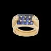 Retro White and Blue Sapphire Cocktail Ring