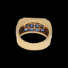 Retro White and Blue Sapphire Cocktail Ring