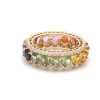 8.9ctw Heart Cut Rainbow Sapphire Wedding Band