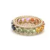 8.9ctw Heart Cut Rainbow Sapphire Wedding Band
