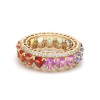 8.9ctw Heart Cut Rainbow Sapphire Wedding Band