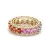 8.9ctw Heart Cut Rainbow Sapphire Wedding Band