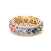 8.9ctw Heart Cut Rainbow Sapphire Wedding Band