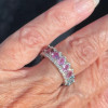 8.9ctw Heart Cut Rainbow Sapphire Wedding Band