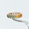 8.9ctw Heart Cut Rainbow Sapphire Wedding Band