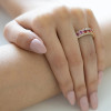 8.9ctw Heart Cut Rainbow Sapphire Wedding Band