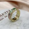 5.6ctw Channel Set Rainbow Sapphire Wedding Band