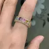 5.6ctw Channel Set Rainbow Sapphire Wedding Band