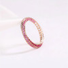 Pink Sapphire and Ruby Mobius Wedding Band