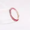 Pink Sapphire and Ruby Mobius Wedding Band