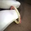 Pink Sapphire and Ruby Mobius Wedding Band