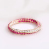 Pink Sapphire and Ruby Mobius Wedding Band