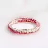 Pink Sapphire and Ruby Mobius Wedding Band