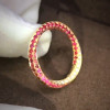 Pink Sapphire and Ruby Mobius Wedding Band
