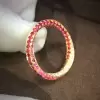 Pink Sapphire and Ruby Mobius Wedding Band