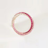 Pink Sapphire and Ruby Mobius Wedding Band