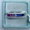 5.1ctw Princess Cut Rainbow Sapphire Eternity Ring