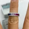 5.1ctw Princess Cut Rainbow Sapphire Eternity Ring