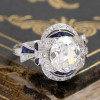 Antique Oval Cut White Sapphire Engagement Ring