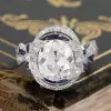 Antique Oval Cut White Sapphire Engagement Ring