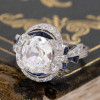 Antique Oval Cut White Sapphire Engagement Ring