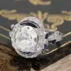 Antique Oval Cut White Sapphire Engagement Ring