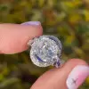 Antique Oval Cut White Sapphire Engagement Ring