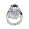 Art-Deco 5.6ct Oval Cut Sapphire Engagement Ring