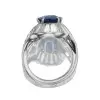 Art-Deco 5.6ct Oval Cut Sapphire Engagement Ring