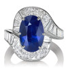 Art-Deco 5.6ct Oval Cut Sapphire Engagement Ring