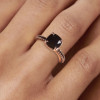 3ct Cushion Cut Black Sapphire Engagement Ring