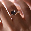 3ct Cushion Cut Black Sapphire Engagement Ring