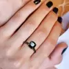 3ct Cushion Cut Black Sapphire Engagement Ring