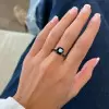 3ct Cushion Cut Black Sapphire Engagement Ring