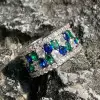 8ctw Blue Sapphire and Emerald Eternity Ring