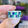 8ctw Blue Sapphire and Emerald Eternity Ring