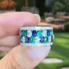 8ctw Blue Sapphire and Emerald Eternity Ring
