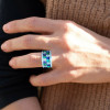 8ctw Blue Sapphire and Emerald Eternity Ring