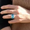 8ctw Blue Sapphire and Emerald Eternity Ring