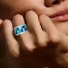 8ctw Blue Sapphire and Emerald Eternity Ring