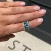 8ctw Blue Sapphire and Emerald Eternity Ring