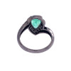 3ct Halo Pear Cut Emerald Engagement Ring