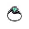 3ct Halo Pear Cut Emerald Engagement Ring
