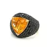 5ct Trillion Cut Yellow Sapphire Bold Paved Ring
