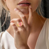 Paved Rainbow Sapphire Heart Cocktail Ring
