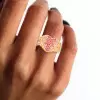Paved Rainbow Sapphire Heart Cocktail Ring