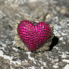 Angel Wing Ruby Paved Heart Cocktail Ring