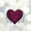 Angel Wing Ruby Paved Heart Cocktail Ring
