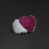 Angel Wing Ruby Paved Heart Cocktail Ring